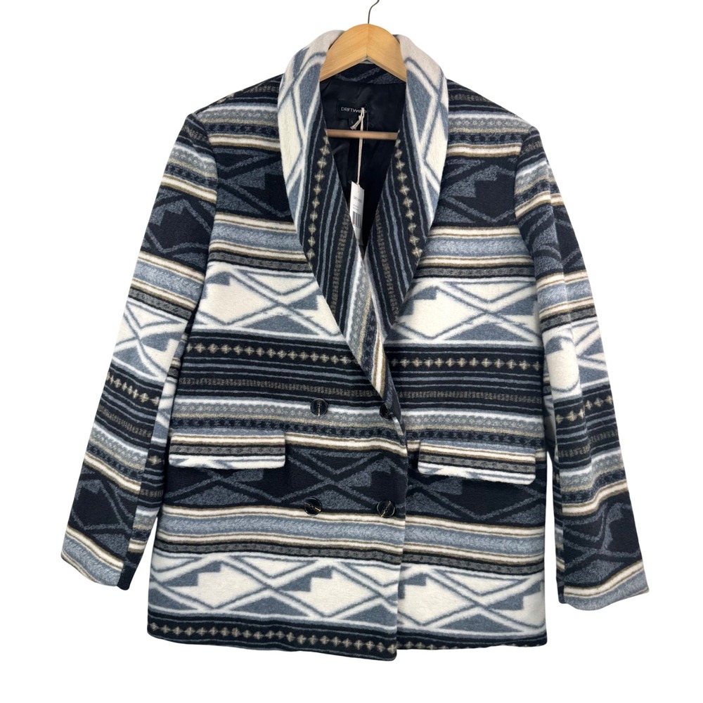 Driftwood Blanch South western Print Blazer relaxed 90s Aztec retro sz L